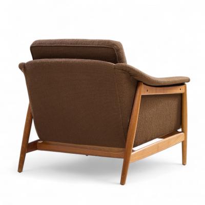 Folke Ohlsson Folke Olsen for Dux Mid Century Danish Teak Lounge Chairs Pair