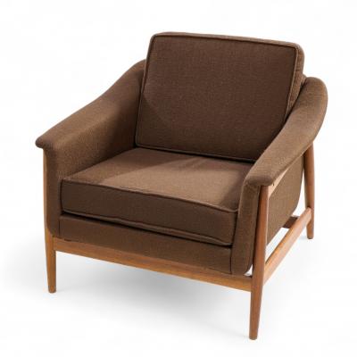 Folke Ohlsson Folke Olsen for Dux Mid Century Danish Teak Lounge Chairs Pair