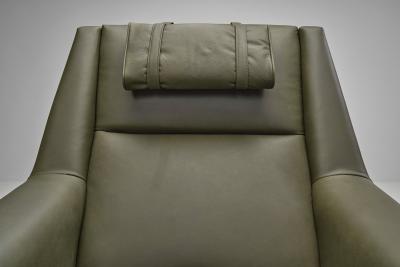 Folke Ohlsson Green Leather Armchair by Folke Ohlsson Attr Sweden Mid 20th Century