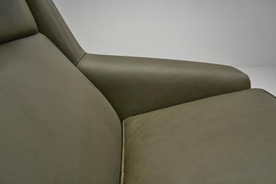 Folke Ohlsson Green Leather Armchair by Folke Ohlsson Attr Sweden Mid 20th Century