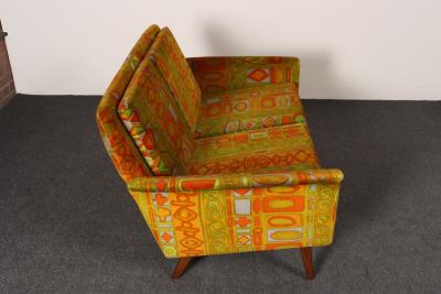 Folke Ohlsson Scandinavian Folke Ohlsson Teak Settee in Jack Lenor Larsen Caravan Velvet