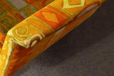 Folke Ohlsson Scandinavian Folke Ohlsson Teak Settee in Jack Lenor Larsen Caravan Velvet