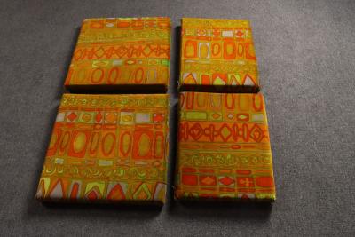 Folke Ohlsson Scandinavian Folke Ohlsson Teak Settee in Jack Lenor Larsen Caravan Velvet