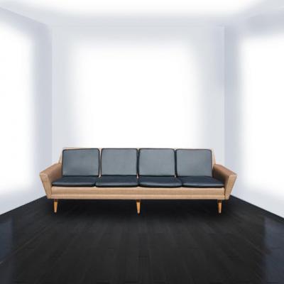 Folke Ohlsson Swedish Dux Leather Sofa by Folke Ohlsson