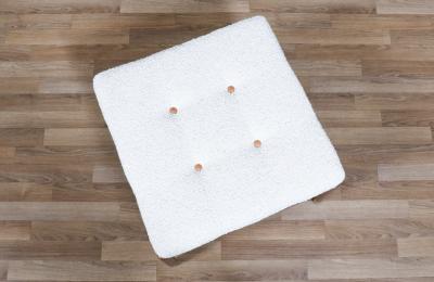 Folke Ohlsson Swedish Modern Boucle Leather Stool by Folke Ohlsson for Dux