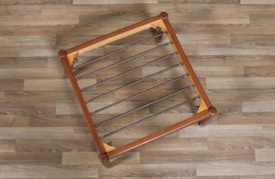 Folke Ohlsson Swedish Modern Boucle Leather Stool by Folke Ohlsson for Dux