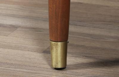 Folke Ohlsson Swedish Modern Boucle Leather Stool by Folke Ohlsson for Dux