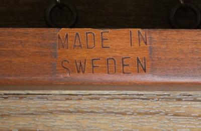 Folke Ohlsson Swedish Modern Boucle Leather Stool by Folke Ohlsson for Dux