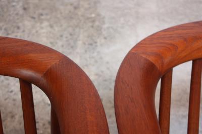 Folke Olhsson Swedish Modern Leather and Teak Lounge Chairs by Folke Ohlsson for Dux