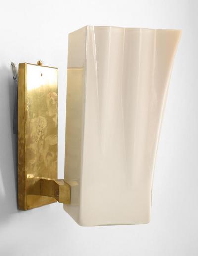 Fontana Arte 2 Pair of Italian 1950 60s Murano Wall Sconces