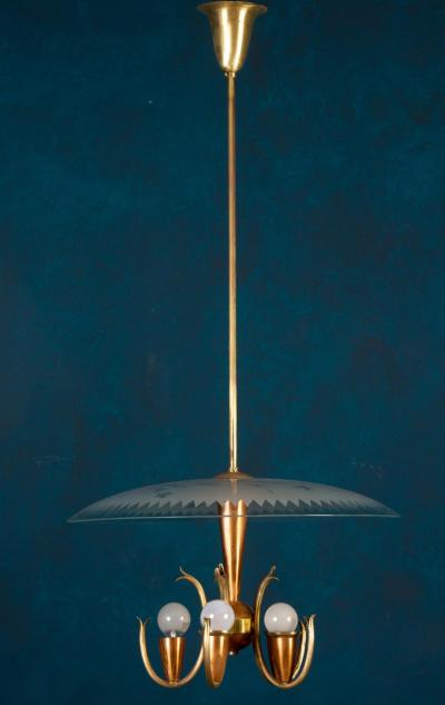 Fontana Arte Art Deco Chandelier Pietro Chiesa Style for Fontana Arte Italy 1940