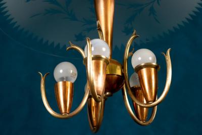 Fontana Arte Art Deco Chandelier Pietro Chiesa Style for Fontana Arte Italy 1940