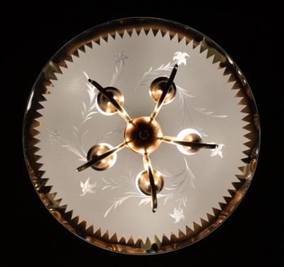 Fontana Arte Art Deco Chandelier Pietro Chiesa Style for Fontana Arte Italy 1940