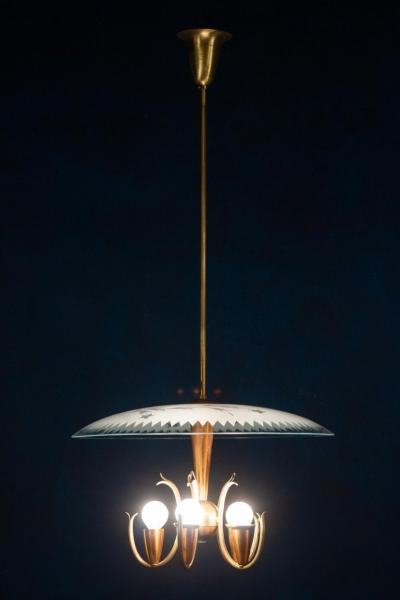 Fontana Arte Art Deco Chandelier Pietro Chiesa Style for Fontana Arte Italy 1940