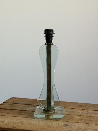Fontana Arte Attributed Glass Table Lamp Italy