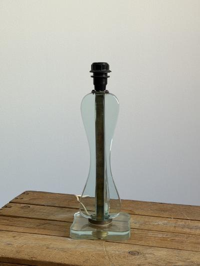 Fontana Arte Attributed Glass Table Lamp Italy