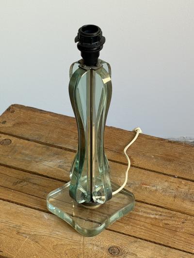 Fontana Arte Attributed Glass Table Lamp Italy