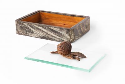 Fontana Arte Box in Limed Wood and Glass