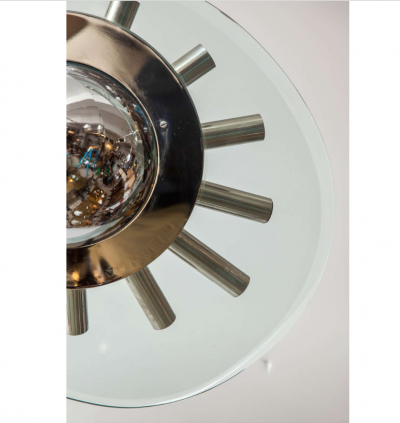 Fontana Arte Chrome and Glass Chandelier by Fontana Arte