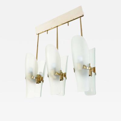 Fontana Arte Elongated Fontana Arte Chandelier Italy 1960s