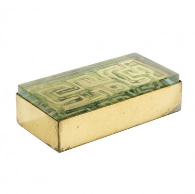 Fontana Arte FONTANA ARTE GROUND CRYSTAL AND BRASS BOX