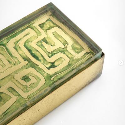 Fontana Arte FONTANA ARTE GROUND CRYSTAL AND BRASS BOX