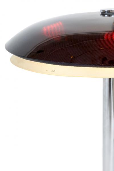 Fontana Arte Fontana Arte Bis Table Lamp with Chrome Base and Black Glass Italy 1960s