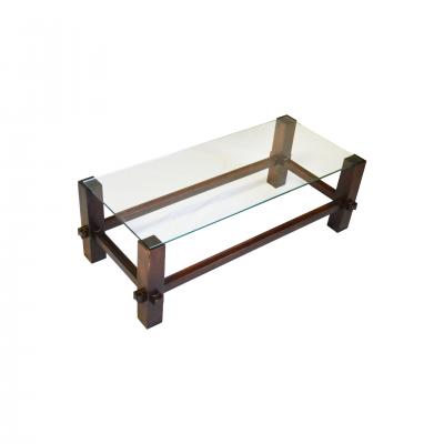 Fontana Arte Fontana Arte Coffee Table Model 2461 in Wood and Glass