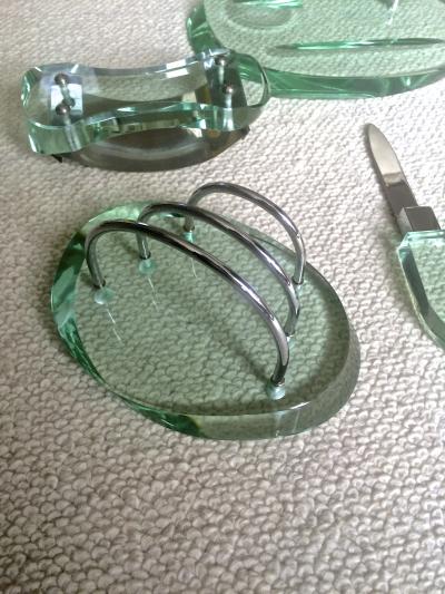 Fontana Arte Fontana Arte Glass Desk Set in Good Vintage Condition