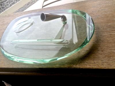 Fontana Arte Fontana Arte Glass Desk Set in Good Vintage Condition