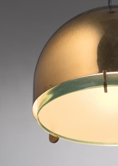 Fontana Arte Fontana Arte N 2409 pendant lamp with thick green glass diffuser