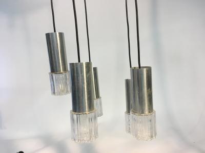 Fontana Arte Fontana Arte Style Italian 1970s Five Light Pendant Chandelier