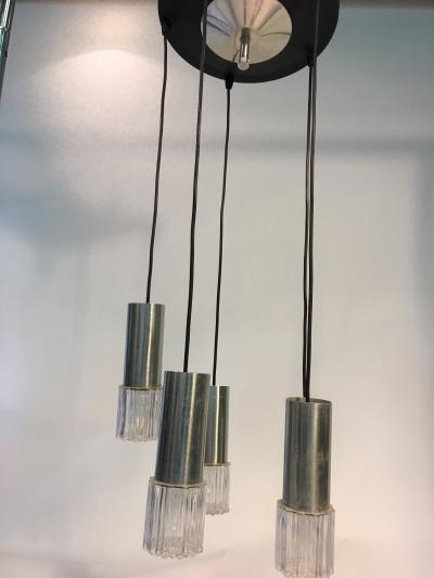 Fontana Arte Fontana Arte Style Italian 1970s Five Light Pendant Chandelier
