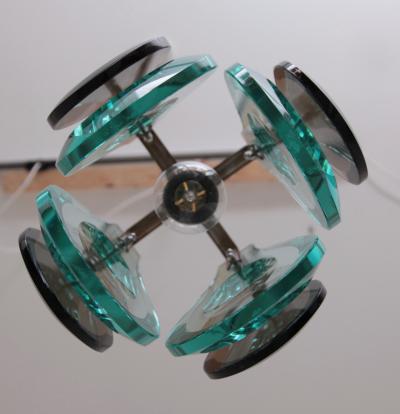 Fontana Arte Fontana Arte Style Pendant Lamp with Murano Glass in Excellent Condition