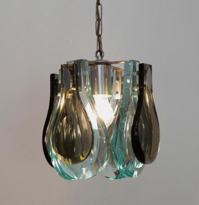 Fontana Arte Fontana Arte Style Pendant Lamp with Murano Glass in Excellent Condition