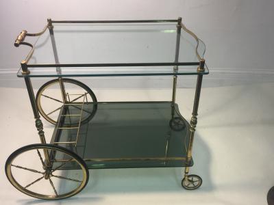 Fontana Arte GLAMOROUS GLASS AND BRASS CART ATTRIBUTED TO FONTANA ARTE