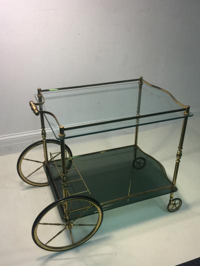 Fontana Arte GLAMOROUS GLASS AND BRASS CART ATTRIBUTED TO FONTANA ARTE