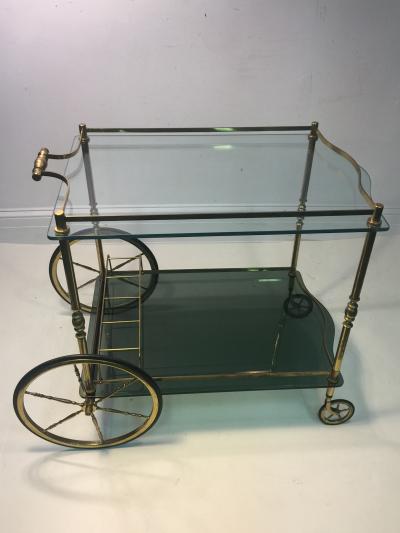 Fontana Arte GLAMOROUS GLASS AND BRASS CART ATTRIBUTED TO FONTANA ARTE