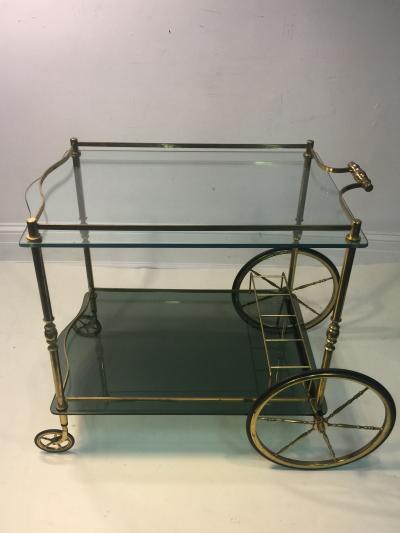 Fontana Arte GLAMOROUS GLASS AND BRASS CART ATTRIBUTED TO FONTANA ARTE