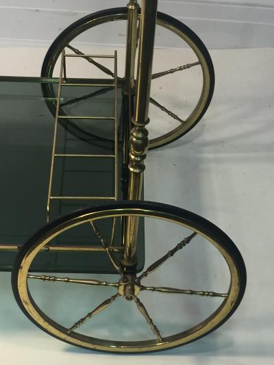 Fontana Arte GLAMOROUS GLASS AND BRASS CART ATTRIBUTED TO FONTANA ARTE