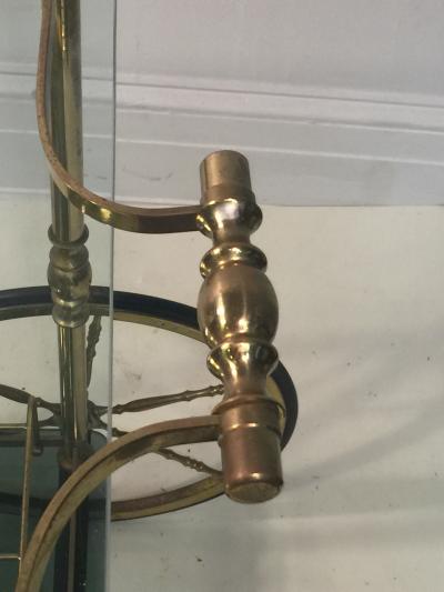 Fontana Arte GLAMOROUS GLASS AND BRASS CART ATTRIBUTED TO FONTANA ARTE