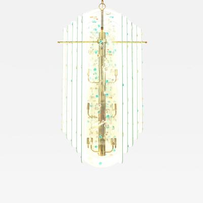 Fontana Arte Italian 1960s Chandelier of Layers of Beveled Glass