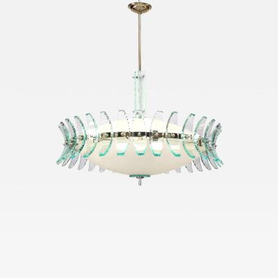 Fontana Arte Italian 1960s Round Chandelier