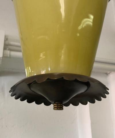 Fontana Arte Italian Midcentury Bronze and Murano Glass Pendant or Lantern by Fontana Arte