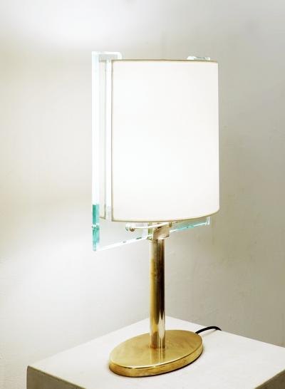 Fontana Arte Mid Century Brass and Glass Table Lamp by Nathalie Grenon for Fontana Arte