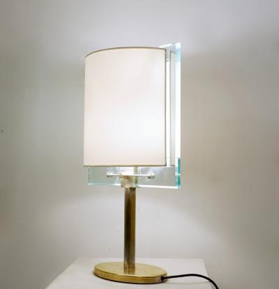 Fontana Arte Mid Century Brass and Glass Table Lamp by Nathalie Grenon for Fontana Arte