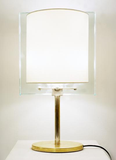 Fontana Arte Mid Century Brass and Glass Table Lamp by Nathalie Grenon for Fontana Arte