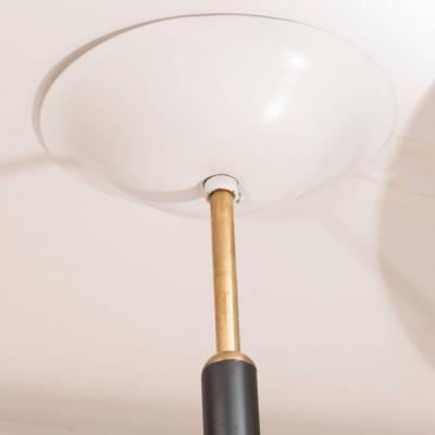 Fontana Arte Mid Century Modern Brass Pendant with White Black Enamel Fontana Arte Manner