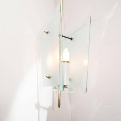Fontana Arte Mid Century Modern Brass Pendant with White Black Enamel Fontana Arte Manner