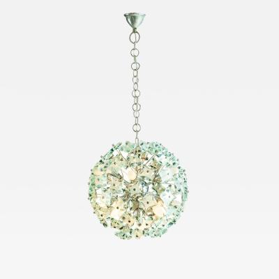 Fontana Arte Midcentury Sputnik Cut Glass Chandelier style of Fontana Arte circa 1960s